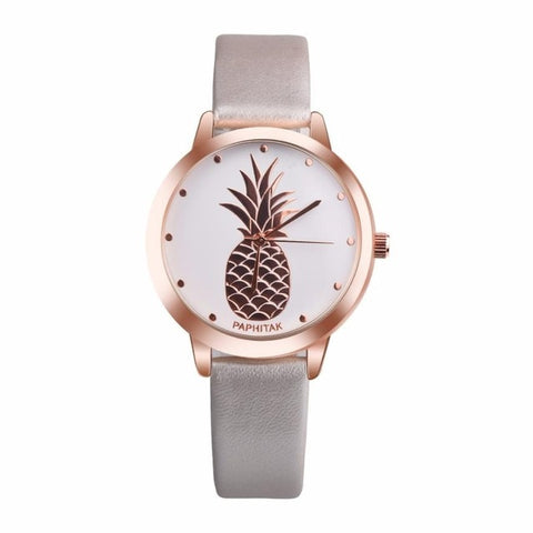 Pineapple Leather Band Quartz Wrist Watch