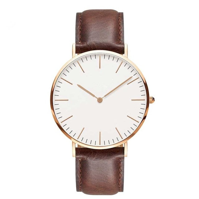 Leather Band Quartz Wrist Watch